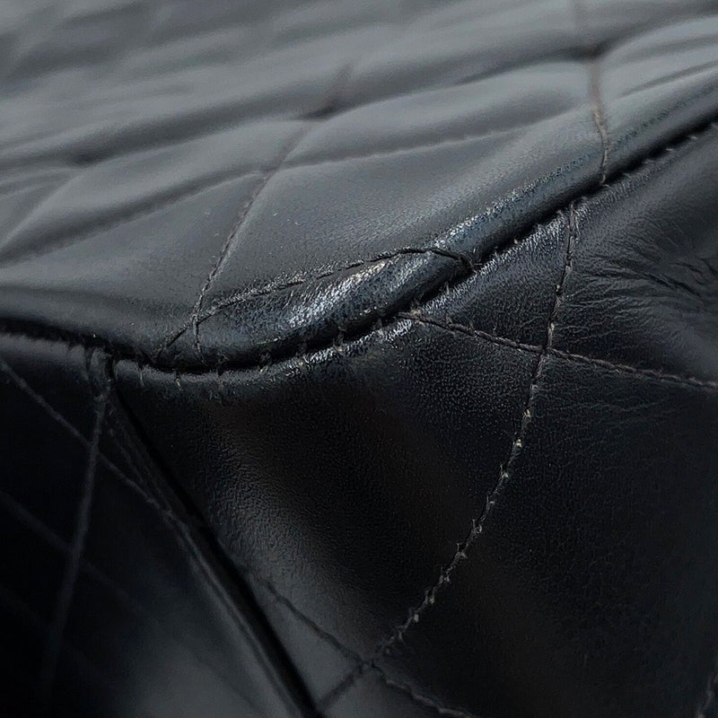 シャネル チェーンショルダーバッグ マトラッセ33 ココマーク ラムスキン Wチェーン  A04412 CHANEL バッグ デカマト 黒