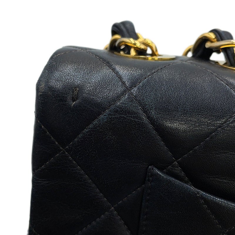 シャネル チェーンショルダーバッグ マトラッセ33 ココマーク ラムスキン Wチェーン  A04412 CHANEL バッグ デカマト 黒