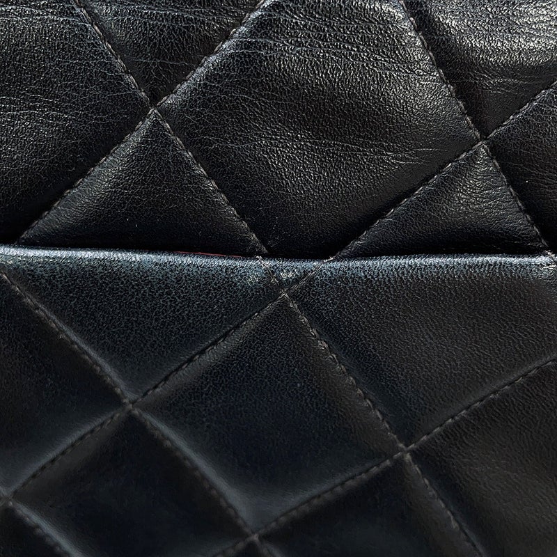 シャネル チェーンショルダーバッグ マトラッセ33 ココマーク ラムスキン Wチェーン  A04412 CHANEL バッグ デカマト 黒