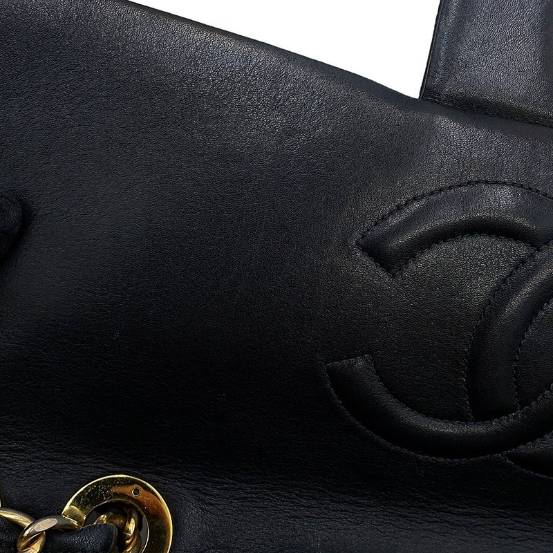 シャネル チェーンショルダーバッグ マトラッセ33 ココマーク ラムスキン Wチェーン  A04412 CHANEL バッグ デカマト 黒