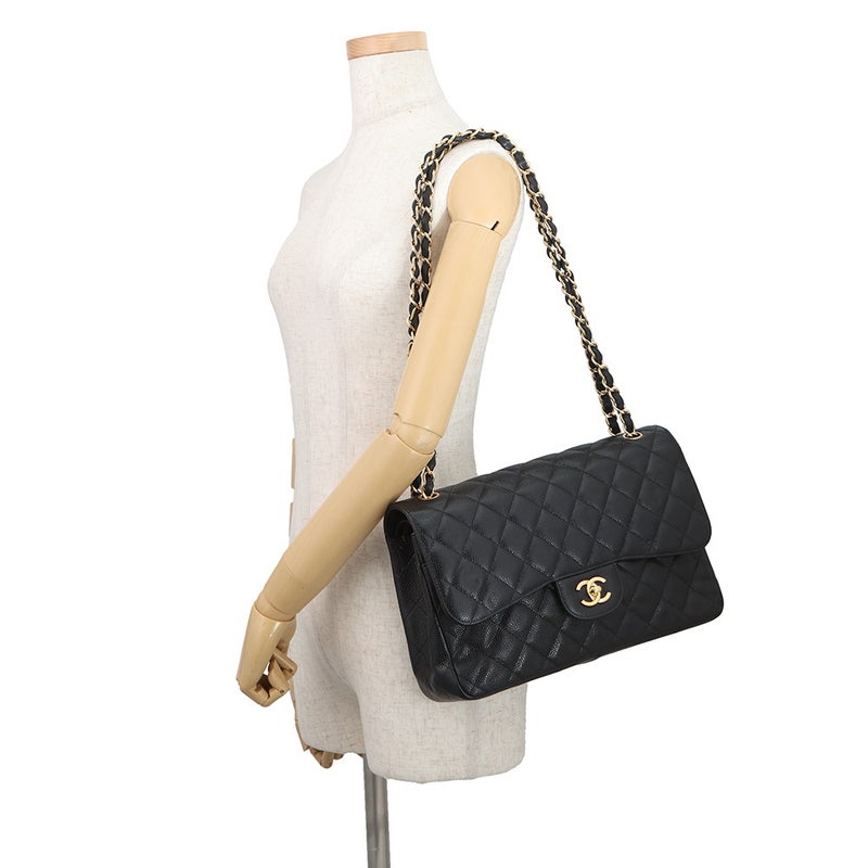 シャネル チェーンショルダーバッグ マトラッセ30 キャビアスキン ココマーク A58600 CHANEL バッグ 黒