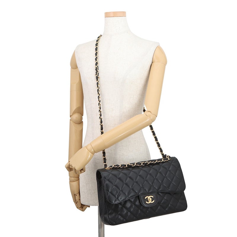 シャネル チェーンショルダーバッグ マトラッセ30 キャビアスキン ココマーク A58600 CHANEL バッグ 黒
