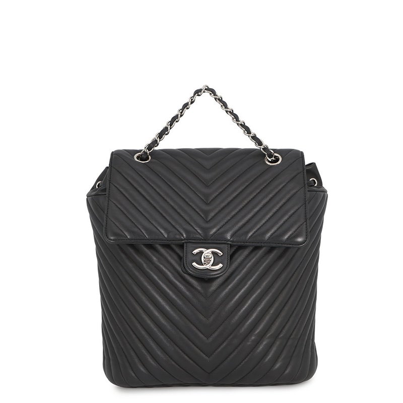 シャネル リュック Vステッチ シェブロン バックパック ココマーク ラムスキン A91121 CHANEL リュックサック バッグ 黒