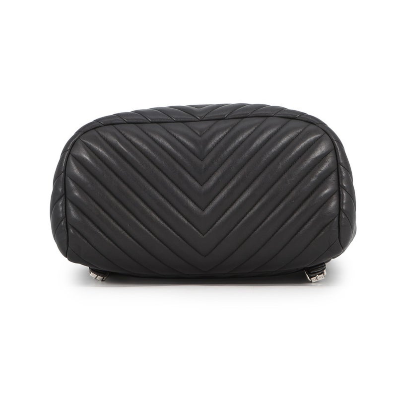 シャネル リュック Vステッチ シェブロン バックパック ココマーク ラムスキン A91121 CHANEL リュックサック バッグ 黒