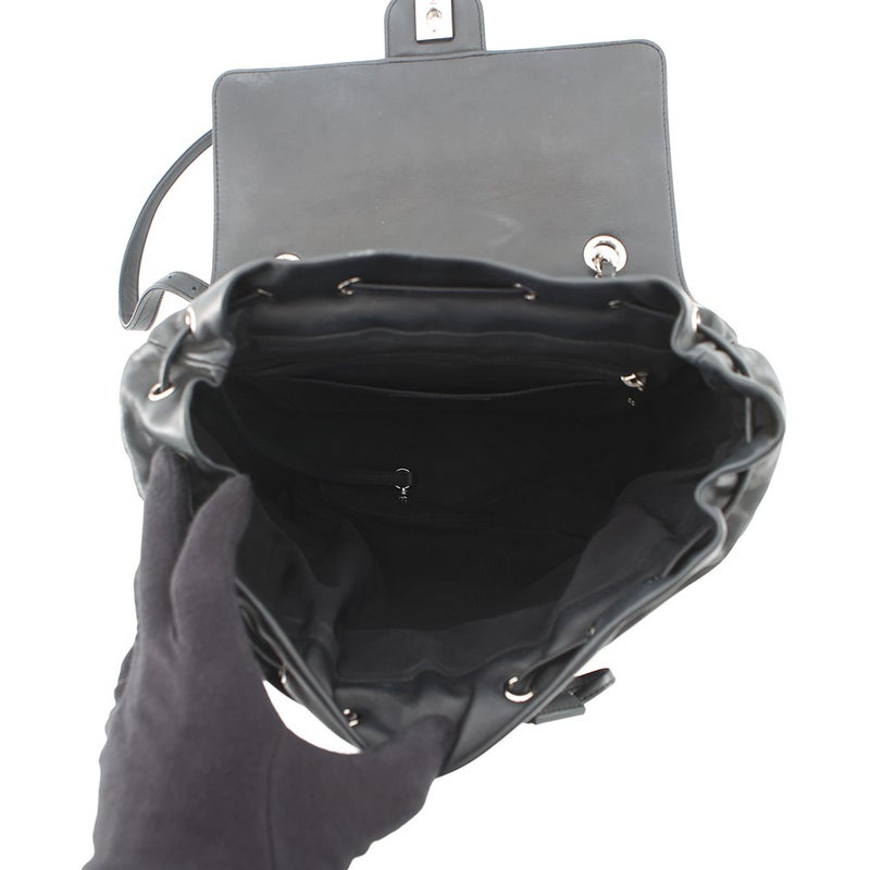 シャネル リュック Vステッチ シェブロン バックパック ココマーク ラムスキン A91121 CHANEL リュックサック バッグ 黒