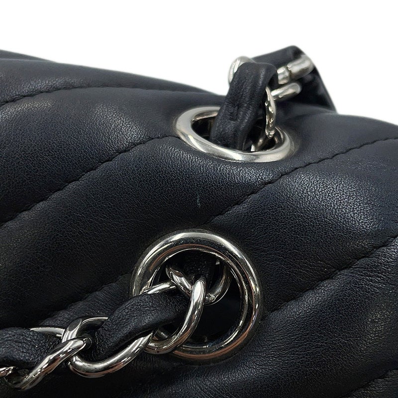 シャネル リュック Vステッチ シェブロン バックパック ココマーク ラムスキン A91121 CHANEL リュックサック バッグ 黒