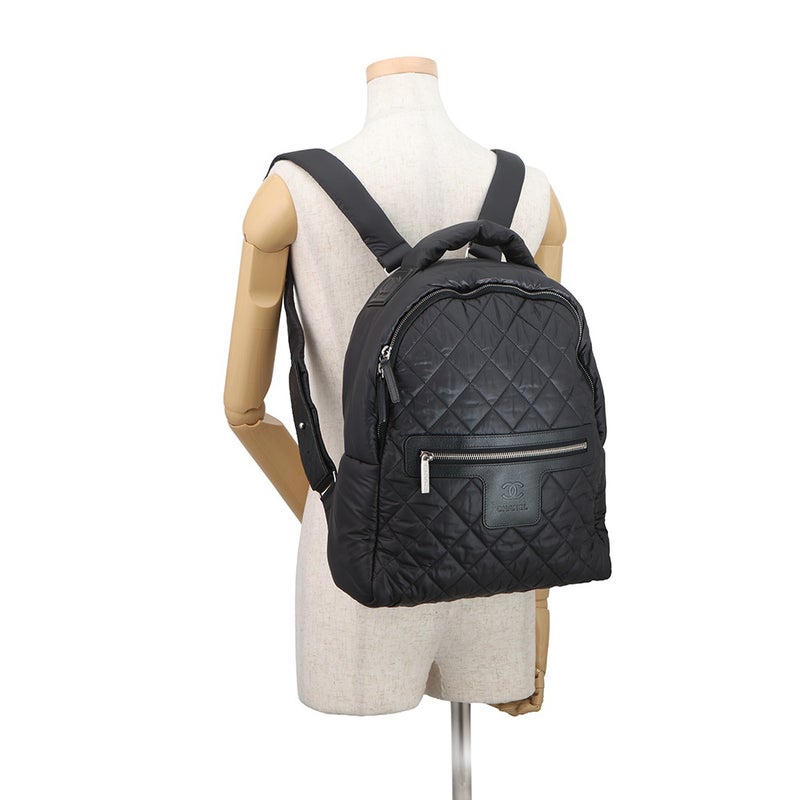 シャネル リュック コココクーン キルティング マトラッセ ココマーク ナイロン A92559 CHANEL バッグ バックパック 黒
