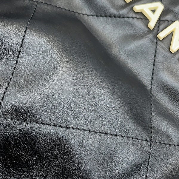 シャネル リュック シャネル22 ラージ シャイニーカーフレザー AS3313 CHANEL バックパック バッグ 黒