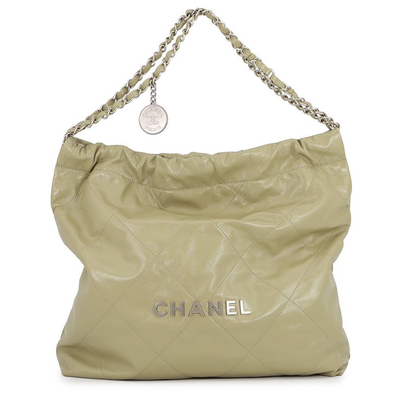 シャネル ハンドバッグ CHANEL 22 マトラッセ スモール シャイニーカーフレザー AS3260 ポーチ付き