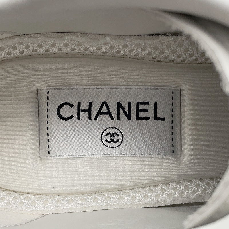 シャネル スニーカー ココマーク レディースサイズ38 カーフスキン G46733 CHANEL 靴 白
