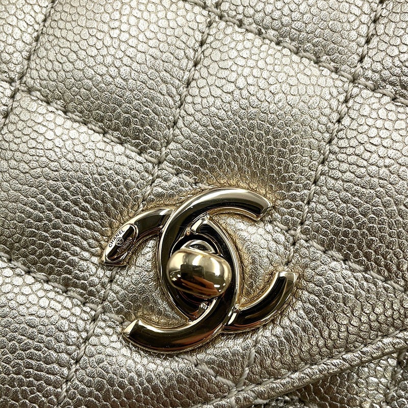 シャネル ハンドバッグ マトラッセ ココマーク ココハンドルXS キャビアスキン A92990 CHANEL 2wayショルダーバッグ