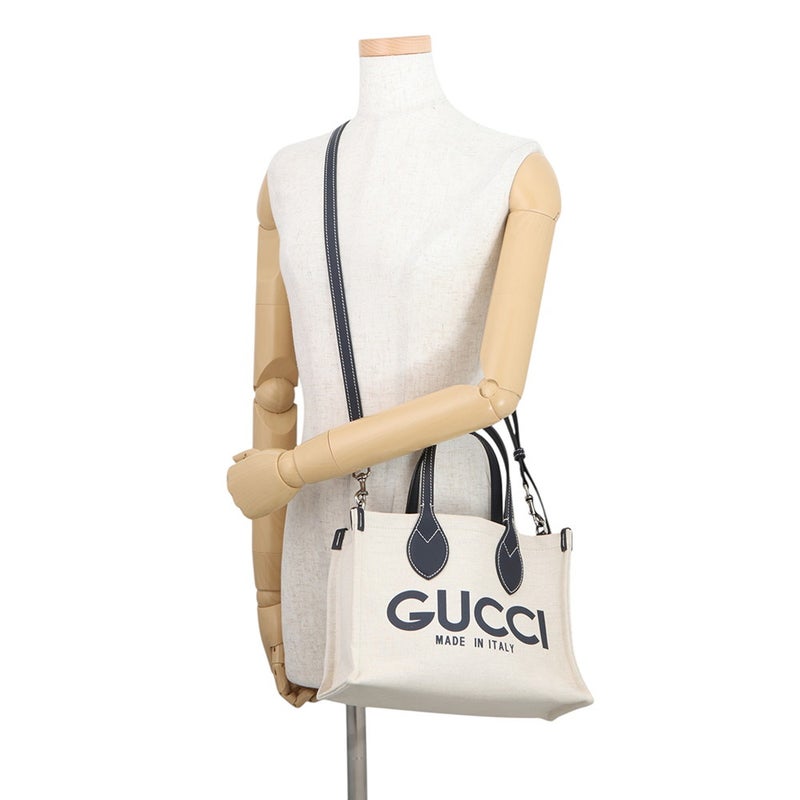グッチ ハンドバッグ プリントロゴ ミニトートバッグ キャンバス/レザー 772144 GUCCI バッグ 2wayショルダーバッグ