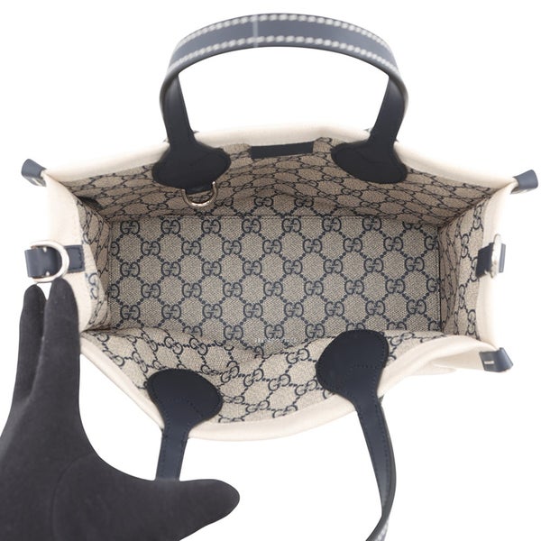 グッチ ハンドバッグ プリントロゴ ミニトートバッグ キャンバス/レザー 772144 GUCCI バッグ 2wayショルダーバッグ