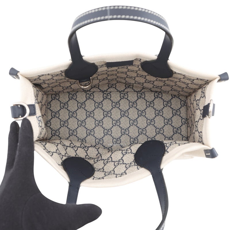 グッチ ハンドバッグ プリントロゴ ミニトートバッグ キャンバス/レザー 772144 GUCCI バッグ 2wayショルダーバッグ