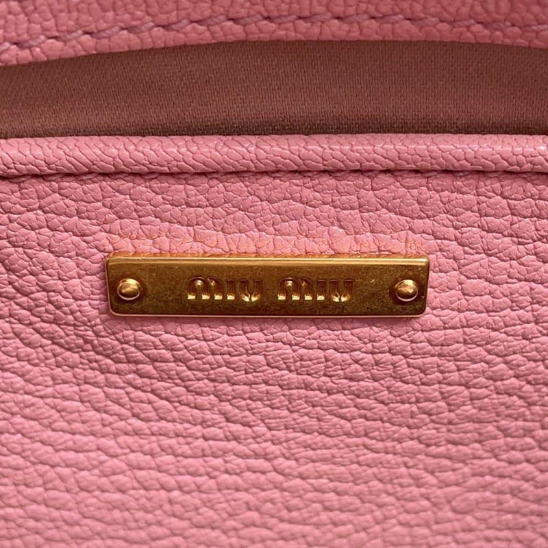 ミュウミュウ ハンドバッグ フラワー レザー 5BA046 Miu Miu 2wayショルダー