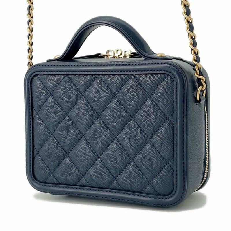 シャネル チェーンショルダーバッグ CCフィリグリー バニティバッグ キャビアスキン A93343 CHANEL バッグ