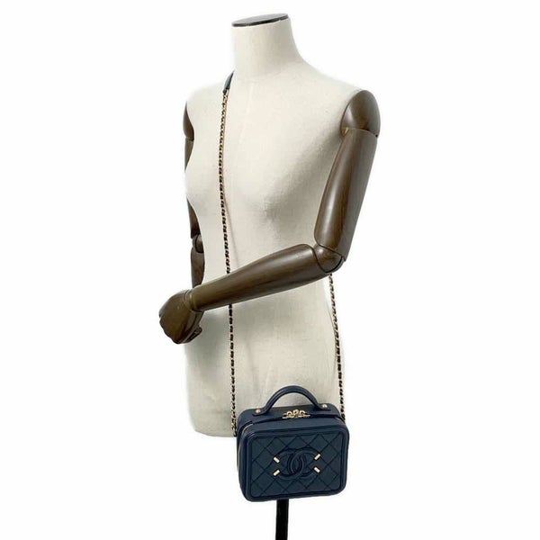 シャネル チェーンショルダーバッグ CCフィリグリー バニティバッグ キャビアスキン A93343 CHANEL バッグ