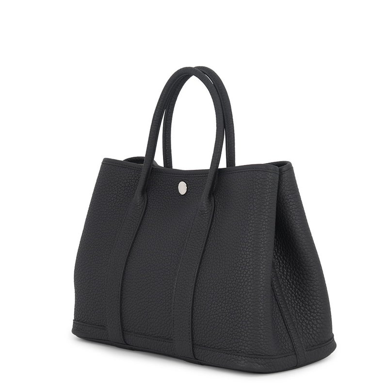 エルメス トートバッグ ガーデンパーティTPM ブラック/シルバー金具 ネゴンダ B刻印 HERMES Garden Party 黒