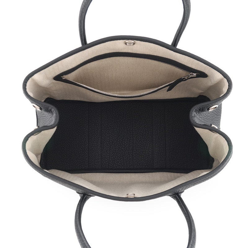 エルメス トートバッグ ガーデンパーティTPM ブラック/シルバー金具 ネゴンダ B刻印 HERMES Garden Party 黒