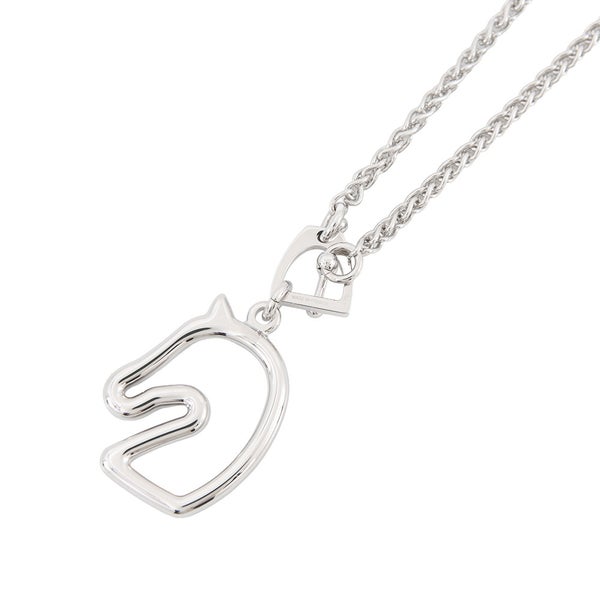 エルメス ネックレス トネール スモール ブラック/シルバー金具 HERMES アクセサリー 黒