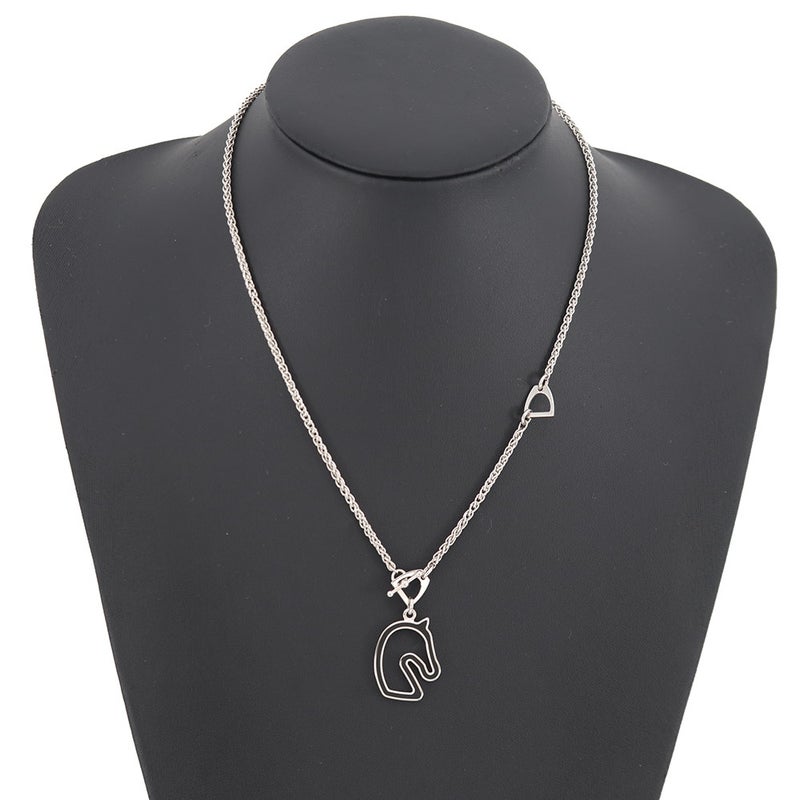 エルメス ネックレス トネール スモール ブラック/シルバー金具 HERMES アクセサリー 黒