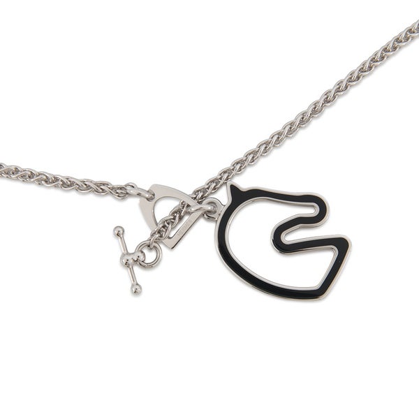 エルメス ネックレス トネール スモール ブラック/シルバー金具 HERMES アクセサリー 黒