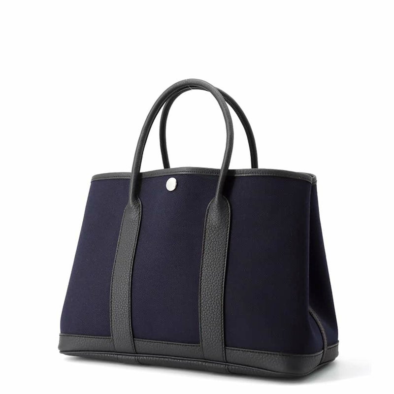 エルメス ガーデンパーティTPM ブルーマリン/ブラック/シルバー金具 トワルアッシュ/ネゴンダ W刻印