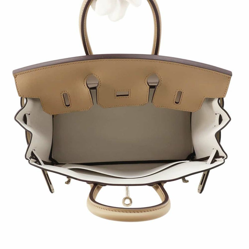 エルメス バーキン25 ヴェルソ ベージュマルファ/グリペール/シルバー金具 スイフト W刻印 HERMES Birkin ハンドバッグ