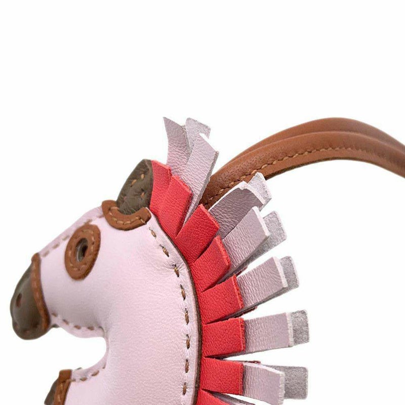 エルメス バッグチャーム ジージー カマイユ モーヴペール/ローズテキサス/エトゥープ/ゴールド ラムスキン B刻印