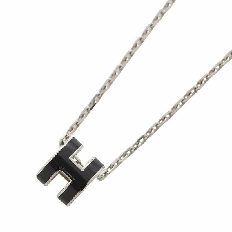 エルメス ネックレス ミニ・ポップアッシュ ブラック/シルバー金具 HERMES アクセサリー