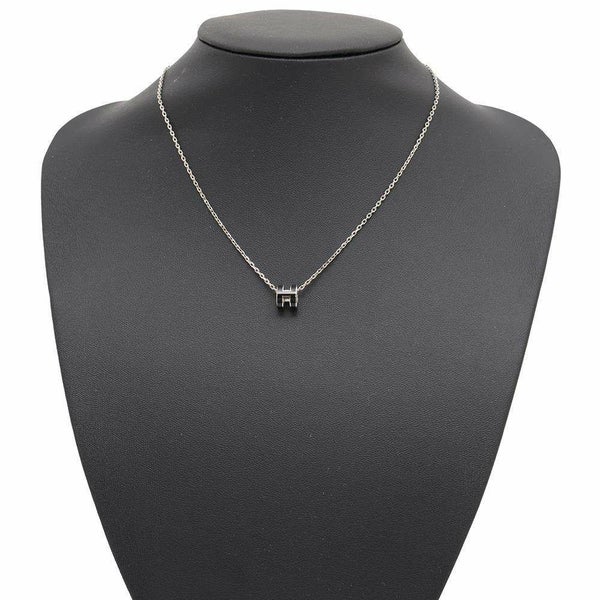 エルメス ネックレス ミニ・ポップアッシュ ブラック/シルバー金具 HERMES アクセサリー