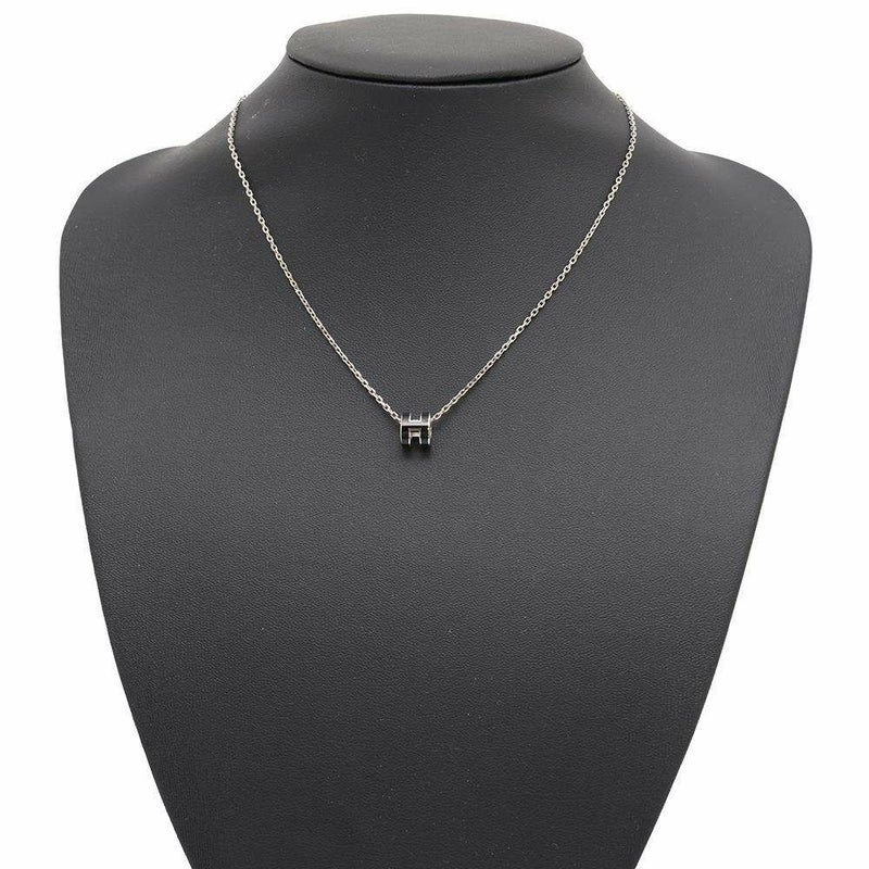 エルメス ネックレス ミニ・ポップアッシュ ブラック/シルバー金具 HERMES アクセサリー