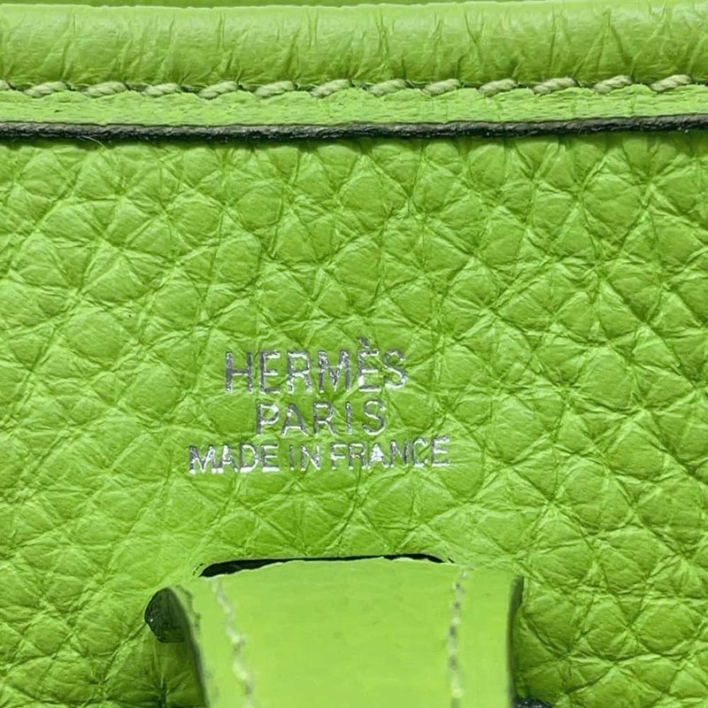 エルメス ショルダーバッグ エブリンTPM アップルグリーン/シルバー金具 トリヨンクレマンス □F刻印 HERMES Evelyne