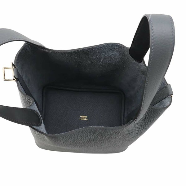 エルメス ハンドバッグ ピコタンロックPM エクラ グリミスティ/ブラック/シャンパンゴールド金具 トリヨンクレマンス W刻印