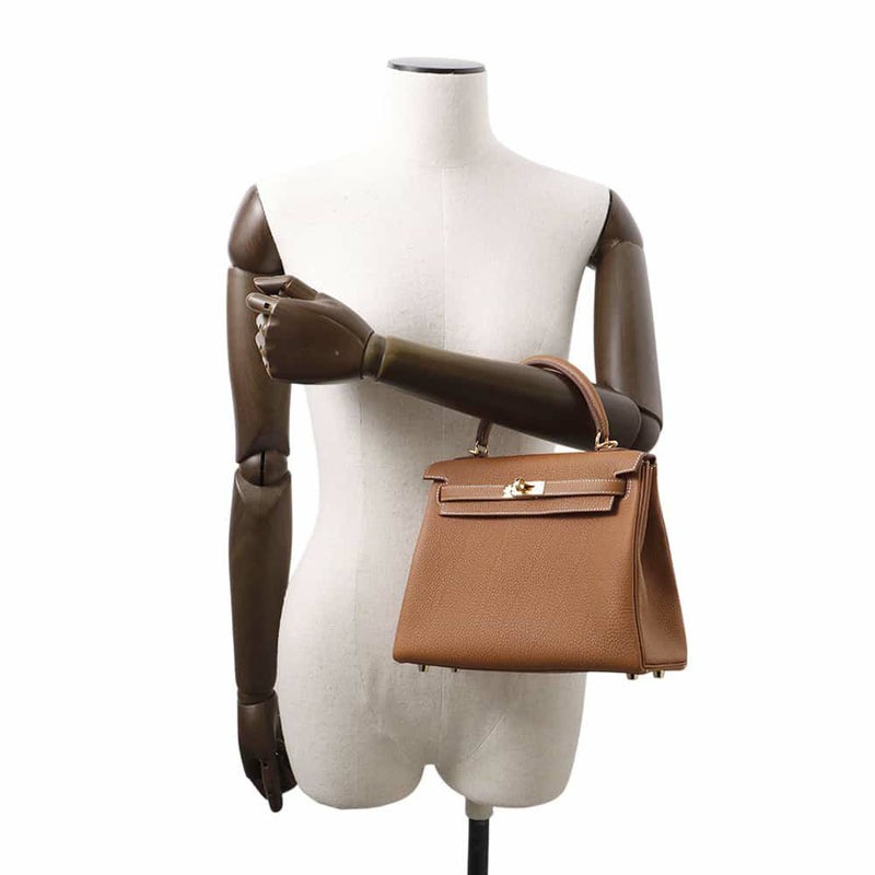 エルメス ハンドバッグ ケリー25 内縫い ゴールド/ゴールド金具 トゴ W刻印 2wayショルダー