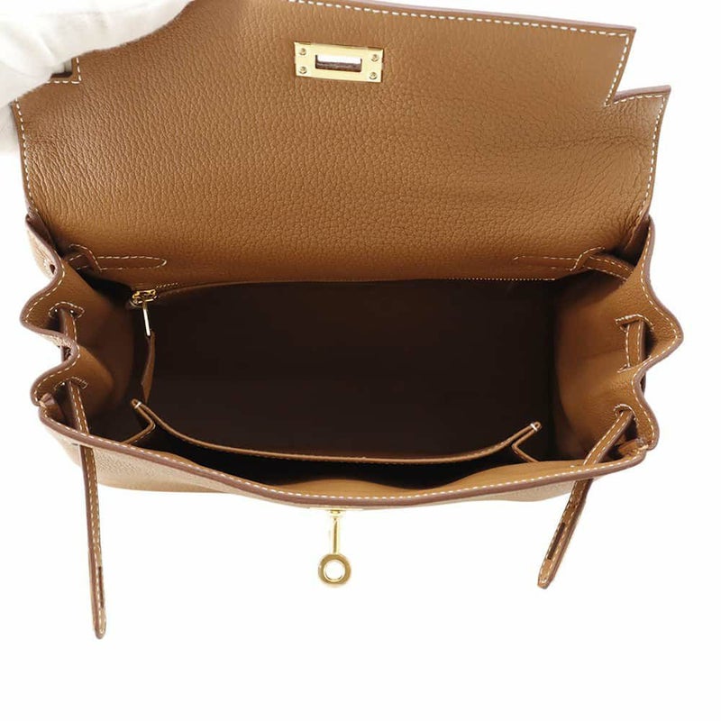 エルメス ハンドバッグ ケリー25 内縫い ゴールド/ゴールド金具 トゴ W刻印 2wayショルダー