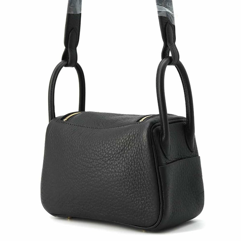 エルメス リンディ ミニ ブラック/ゴールド金具 トリヨンクレマンス W刻印 HERMES 2wayショルダー 黒