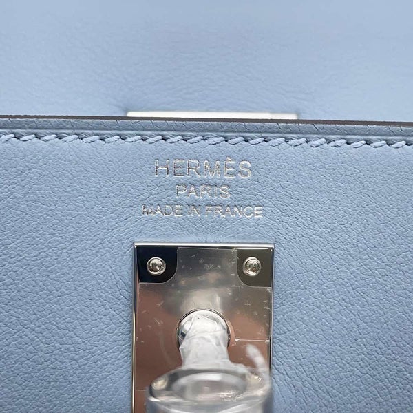 エルメス ハンドバッグ ケリー25 内縫い ブルーリン/シルバー金具 スイフト K刻印 2wayショルダー