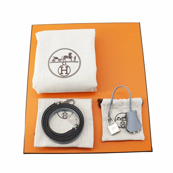 エルメス ハンドバッグ ケリー25 内縫い ブルーリン/シルバー金具 スイフト K刻印 2wayショルダー