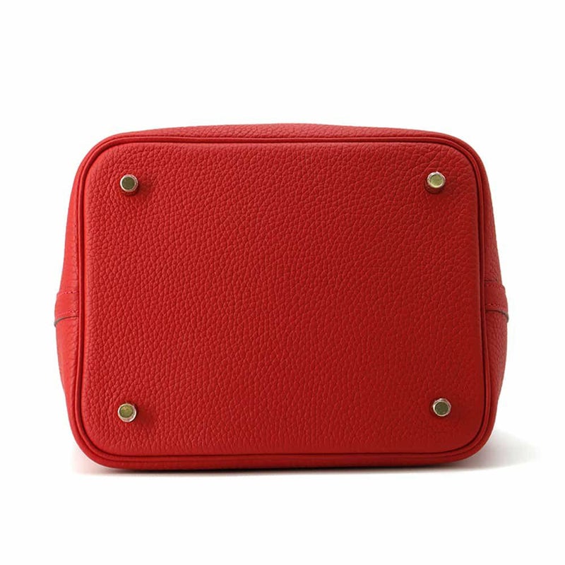 エルメス ハンドバッグ ピコタンロックMM ルージュラデュー/ゴールド金具 トリヨンクレマンス W刻印