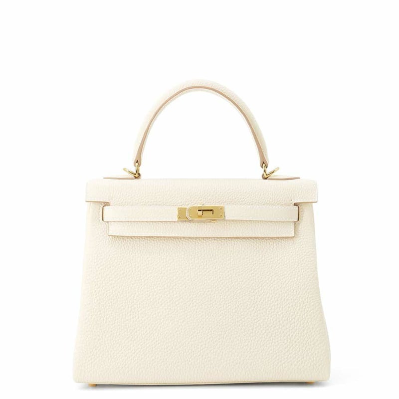 エルメス ハンドバッグ ケリー25 内縫い クレ/ゴールド金具 トゴ W刻印 2wayショルダー