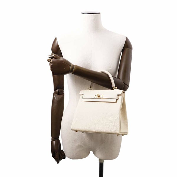 エルメス ハンドバッグ ケリー25 内縫い クレ/ゴールド金具 トゴ W刻印 2wayショルダー