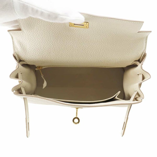 エルメス ハンドバッグ ケリー25 内縫い クレ/ゴールド金具 トゴ W刻印 2wayショルダー