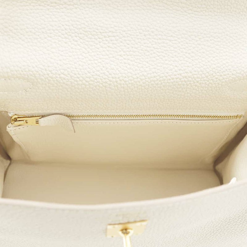 エルメス ハンドバッグ ケリー25 内縫い クレ/ゴールド金具 トゴ W刻印 2wayショルダー