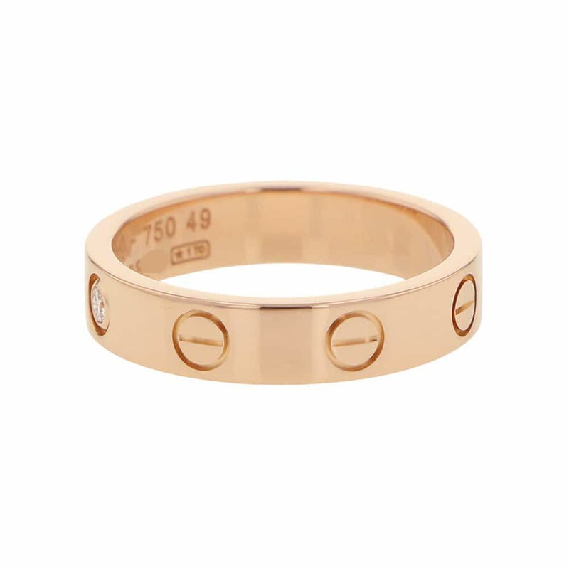 カルティエ リング LOVE リング SM ダイヤモンド 1P 0.02ct K18PG サイズ49 B4050700 ウェディングリング ジュエリー