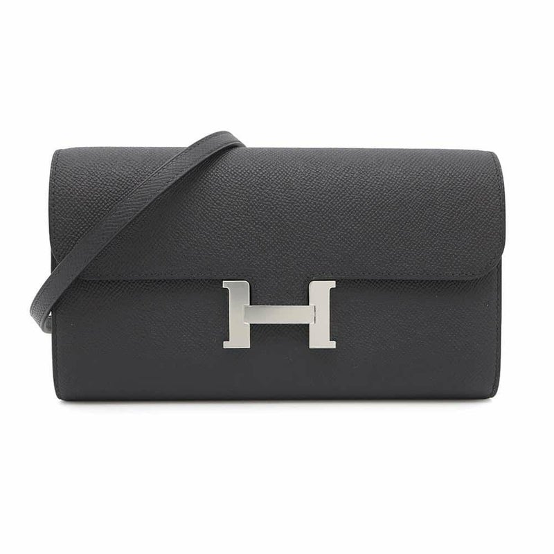 エルメス 長財布 コンスタンス トゥーゴー ロング ブラック/シルバー金具 エプソン K刻印 HERMES 黒