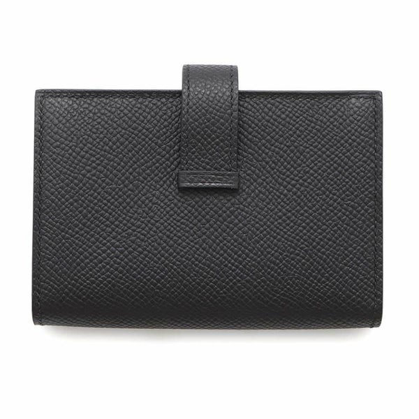 エルメス カードケース ベアン ミニ ブラック/ゴールド金具 エプソン W刻印 HERMES 名刺入れ 黒
