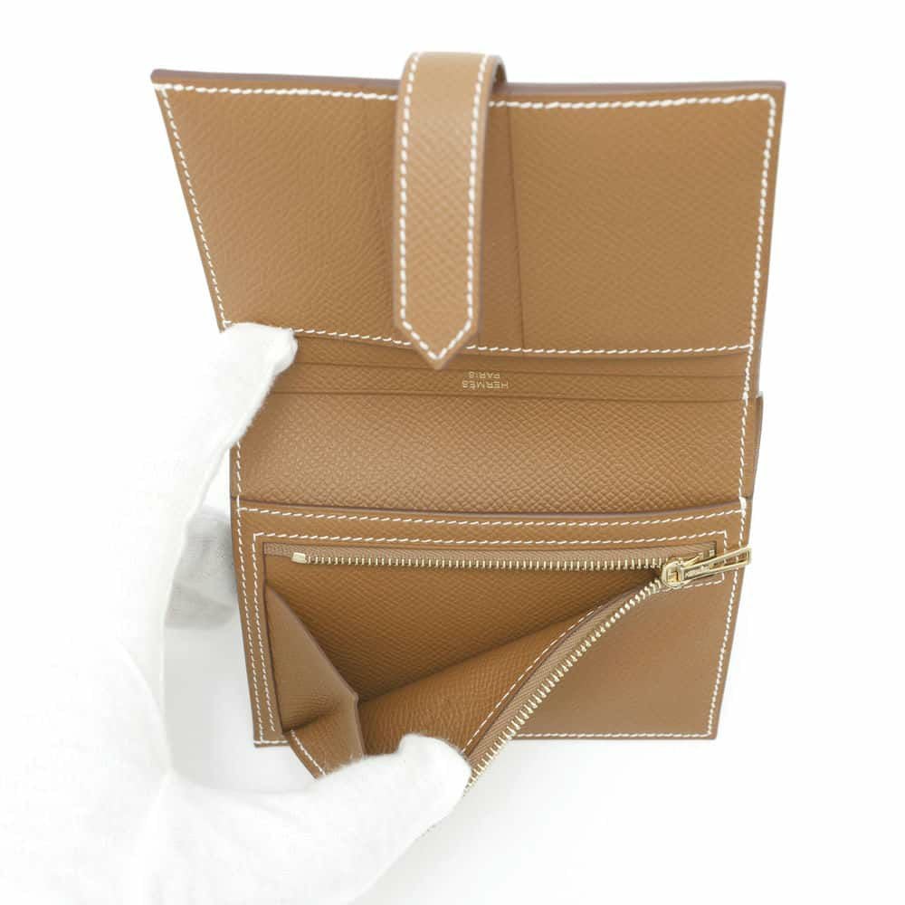 エルメス 二つ折り財布 ベアンコンパクト ゴールド/ゴールド金具