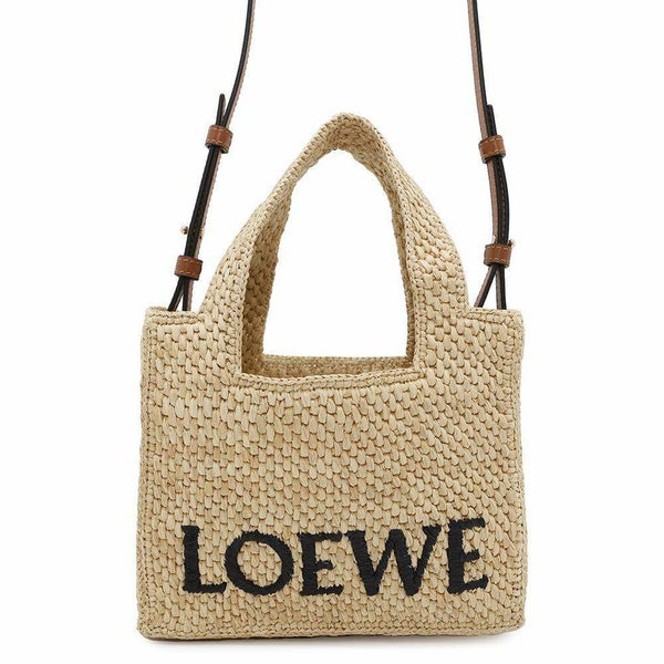 ロエベ ハンドバッグ フォント トート ミニ ラフィア A685V46X01 LOEWE 2wayショルダーバッグ かごバッグ