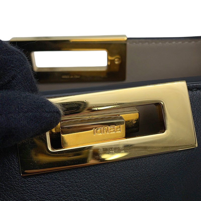 フェンディ ハンドバッグ ピーカブー エッセンシャリー レザー 8BN300 FENDI 2wayショルダーバッグ 黒